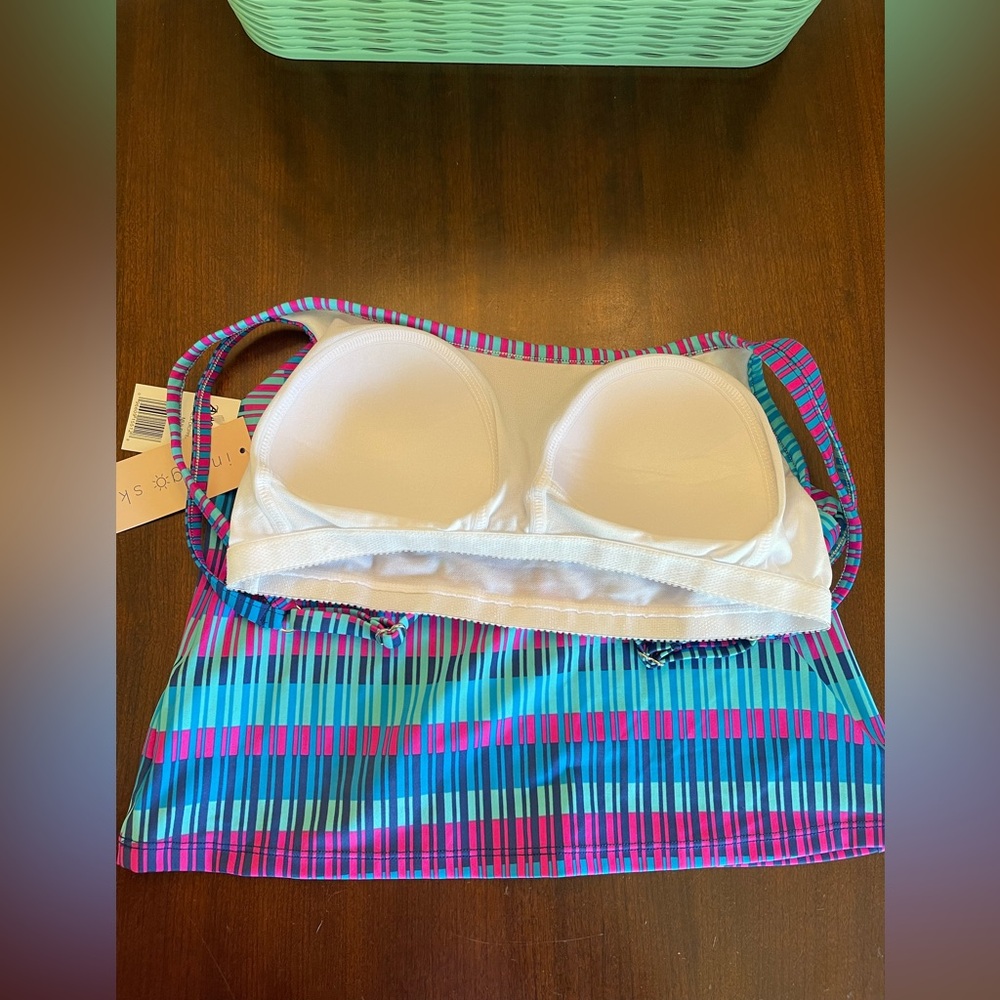 Indigo Sky by Academy Missy Scoop Neck Cropped Tankini NWT - Picture 5 of 8